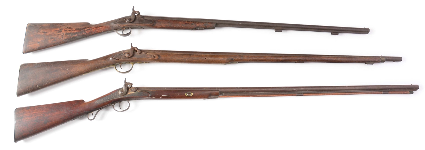 (A) LOT OF 3: PERCUSSION RIFLES.