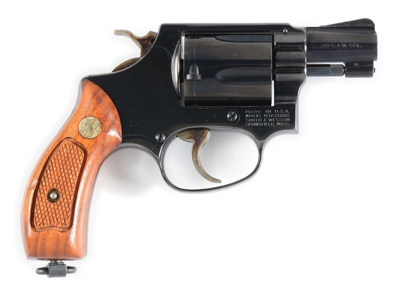 (M) RARE US NAVY CONTRACT SMITH & WESSON MODEL 36 DOUBLE ACTION REVOLVER WITH UNUSUAL FACTORY LANYARD LOOP.