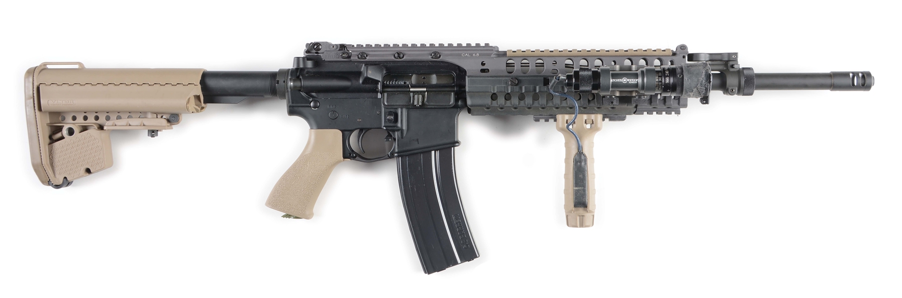 (M) STAG ARMS AR-15 WITH BARRETT 6.8 SPC UPPER AND AFTERMARKET UPGRADES.