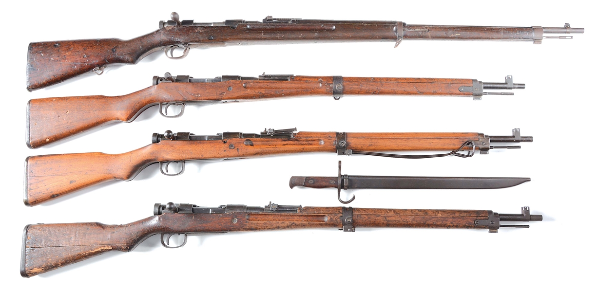 (C) LOT OF 4: FOUR JAPANESE BOLT ACTION RIFLES.