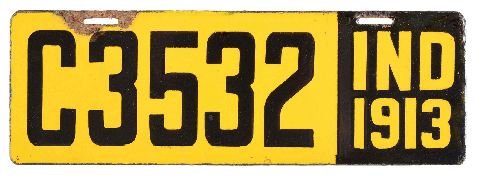 C3532 IND 1913 LICENSE PLATE.