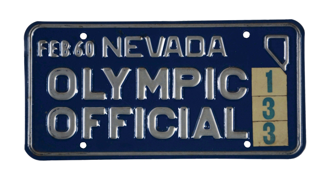 NEVADA OLYMPIC OFFICIAL LICENSE PLATE.