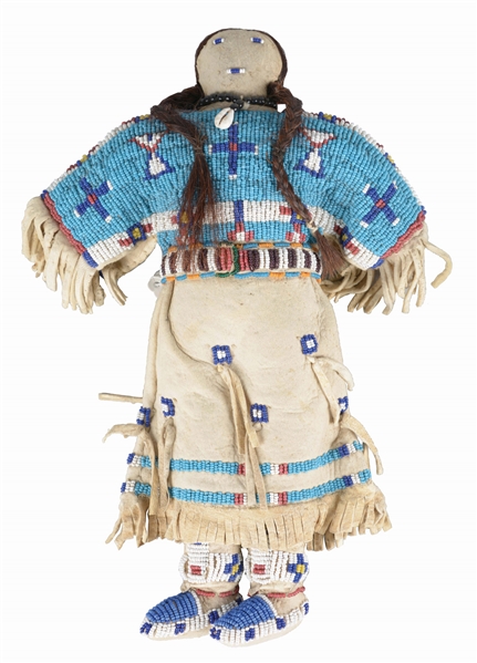 SIOUX INDIAN BEADED DOLL.