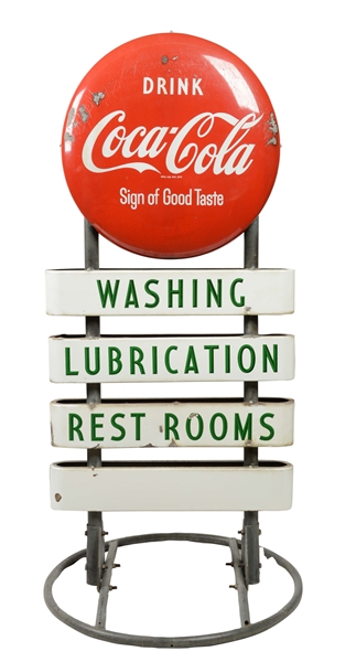 COCA-COLA SERVICE STATION CURB SIDE SIGN.