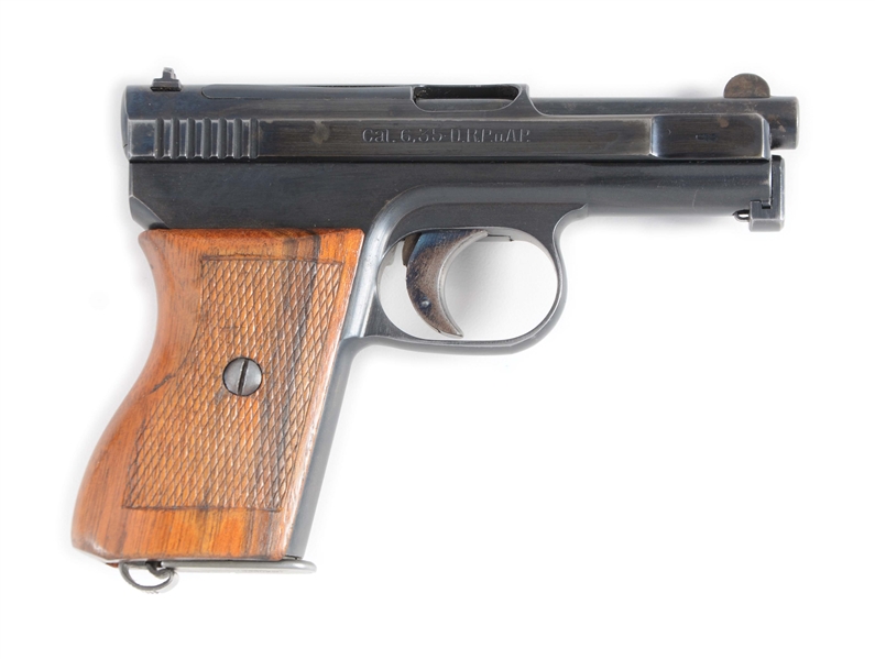 (C) MAUSER MODEL 1910/34 COMMERCIAL SEMI-AUTOMATIC POCKET PISTOL WITH HOLSTER.
