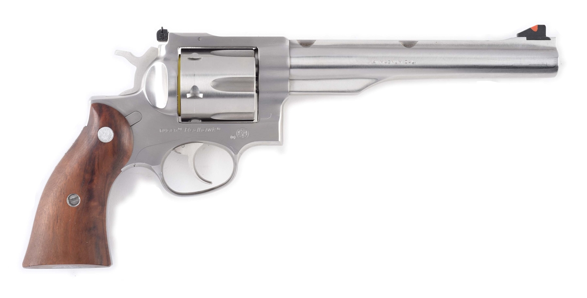 (M) STAINLESS STEEL RUGER REDHAWK DOUBLE-ACTION REVOLVER.