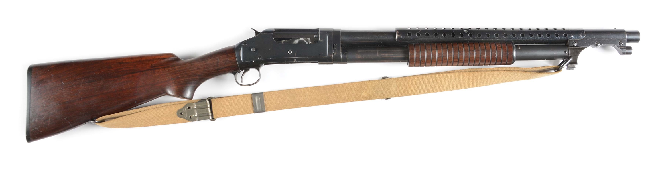 (C) WORLD WAR II WINCHESTER MODEL 1897 US MARKED TRENCH GUN.