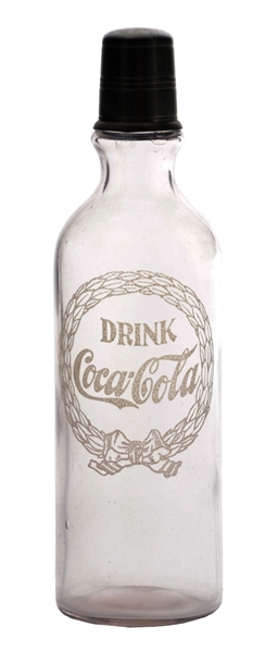 GLASS "DRINK COCA-COLA" BOTTLE. 