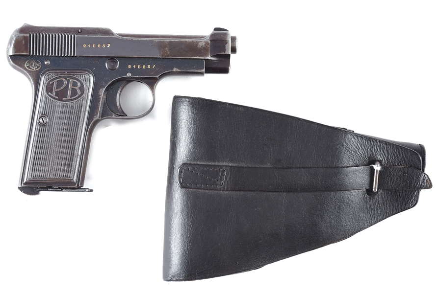 (C) VERY RARE BERETTA 1915/19 NAVY CONTRACT WITH HOLSTER AND ZIPPER CASE.