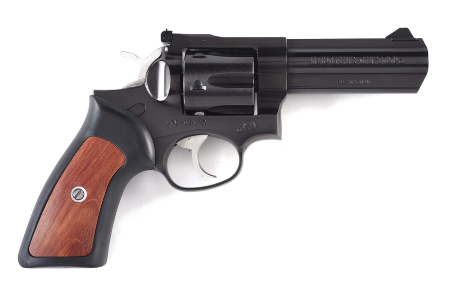 (M) CASED RUGER GP100 DOUBLE ACTION REVOLVER.