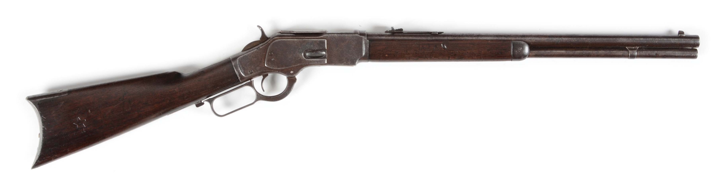 (C) WINCHESTER MODEL 1873 LEVER ACTION RIFLE.