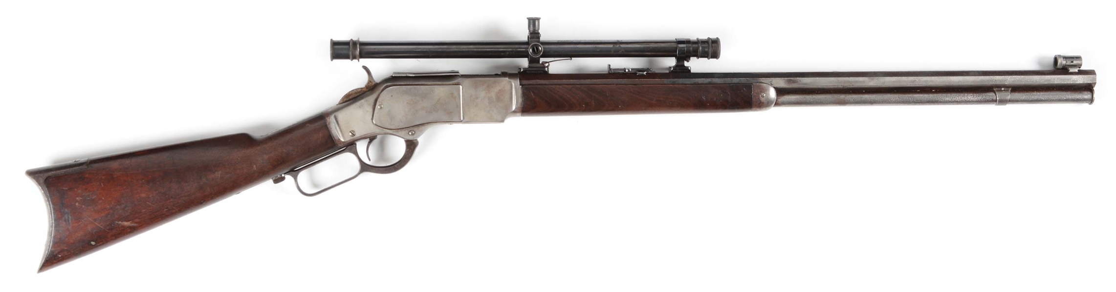 (A) SCOPED WINCHESTER 1873 .22 SHORT LEVER ACTION RIFLE.