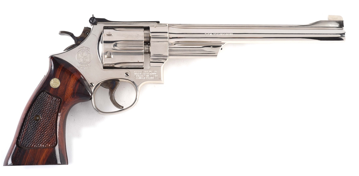 (M) CASED SMITH & WESSON NICKEL PLATED MODEL 27-2 DOUBLE ACTION REVOLVER.