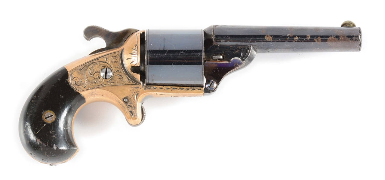 (A) FINE MOORES PATENT .32 CALIBER FRONT LOADING REVOLVER.