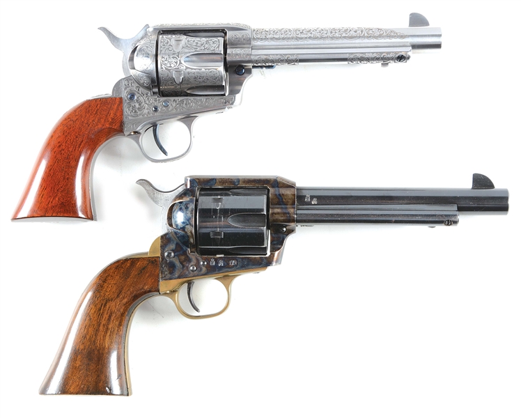 (M) LOT OF 2: UBERTI COWBOY ACTION SHOOTERS REPRODUCTION REVOLVERS.
