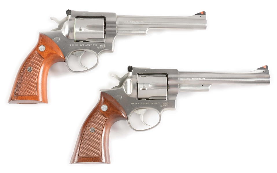 (M) LOT OF 2: RUGER SECURITY SIX .357 MAGNUM DOUBLE ACTION REVOLVERS.