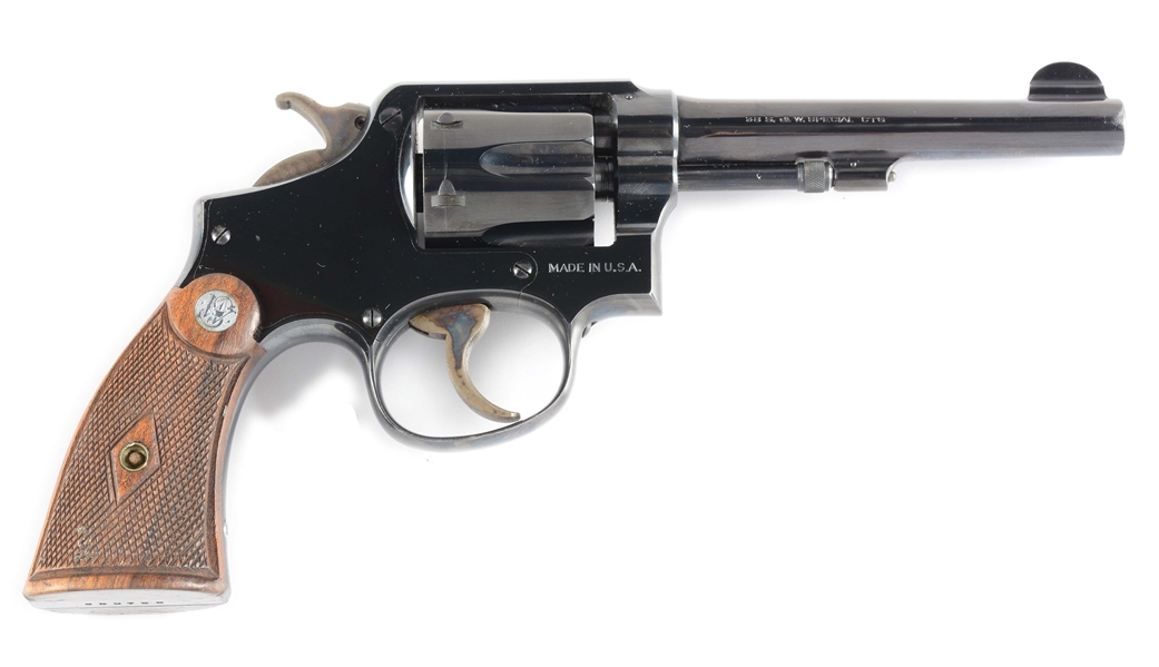 (C) PRE-WAR SMITH & WESSON HAND EJECTOR DOUBLE ACTION REVOLVER.