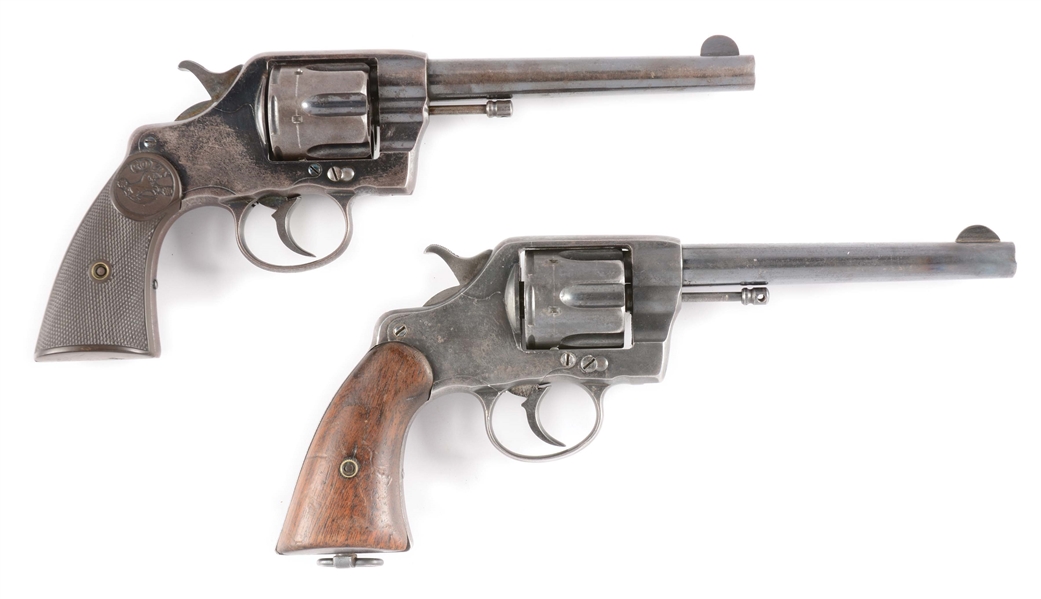 (A+C) LOT OF 2: COLT ARMY-NAVY DOUBLE ACTION REVOLVERS.