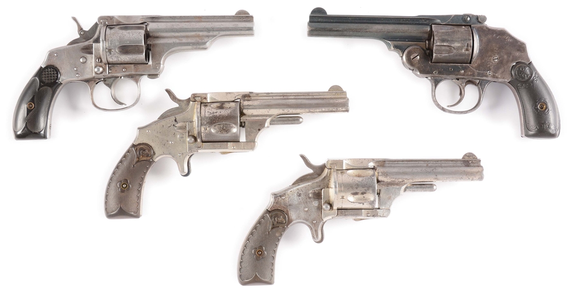 (A+C) LOT OF 4: MERWIN HULBERT REVOLVERS AND IVER JOHNSON HAMMERLESS.