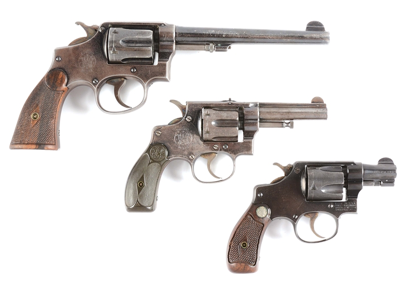 (C) LOT OF 3: EARLY SMITH & WESSON DOUBLE ACTION REVOLVERS.