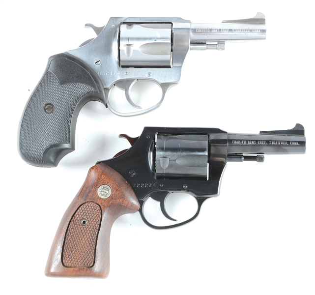(M) LOT OF 2: CHARTER ARMS BULLDOG .44 DOUBLE ACTION REVOLVERS.