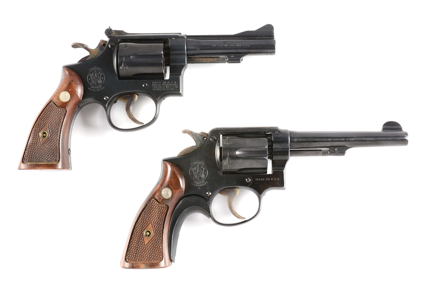 (C) LOT OF 2: SMITH & WESSON PRE-MODEL K FRAME DOUBLE ACTION REVOLVERS.