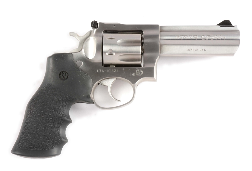 (M) BOXED RUGER MODEL GP100 DOUBLE ACTION REVOLVER.