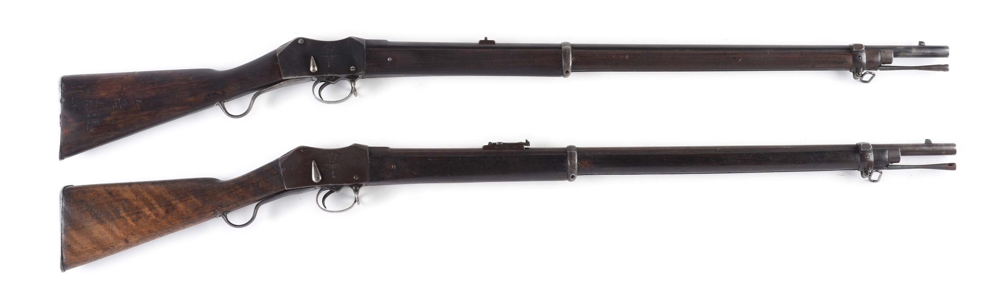 (A) LOT OF 2: MARTINI-HENRY BRITISH MILITARY ISSUE RIFLES BY BSA (1876 & 1877).