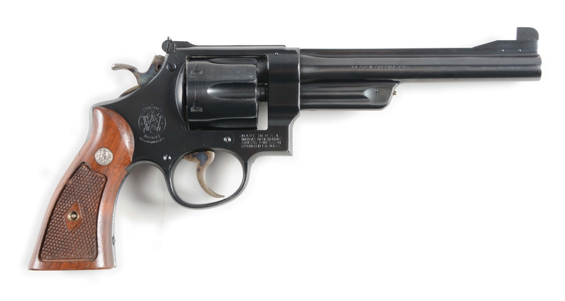 (C) SMITH AND WESSON MODEL 1950 FOURTH MODEL .44 DOUBLE ACTION REVOLVER (1954).