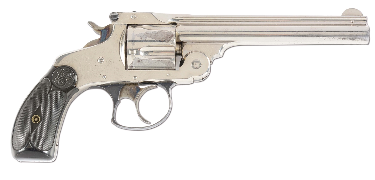 (A) ANTIQUE SMITH AND WESSON 38 DOUBLE ACTION REVOLVER 3RD MODEL.