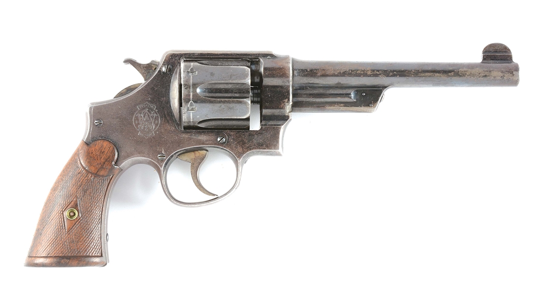(C) SMITH & WESSON HAND EJECTOR 1ST MODEL TRIPLE LOCK DOUBLE ACTION REVOLVER.