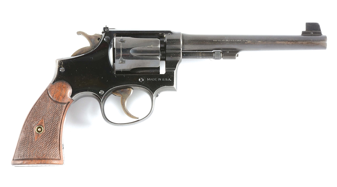 (C) SMITH AND WESSON .38 M&P MODEL 1905 FOURTH CHANGE TARGET REVOLVER (1930). 