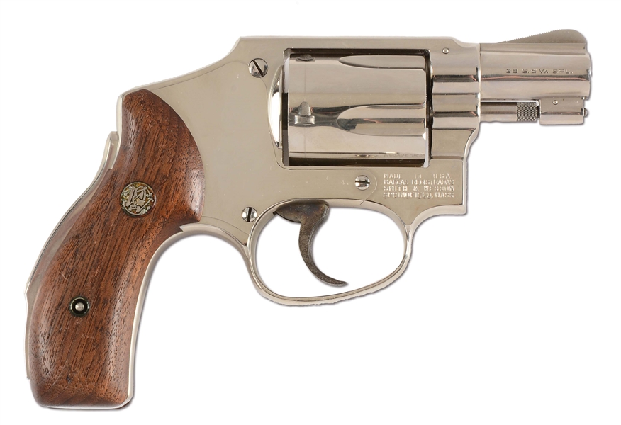(C) FACTORY RENICKLED SMITH & WESSON PRE-MODEL 40 CENTENNIAL DOUBLE ACTION ONLY REVOLVER (1952). 