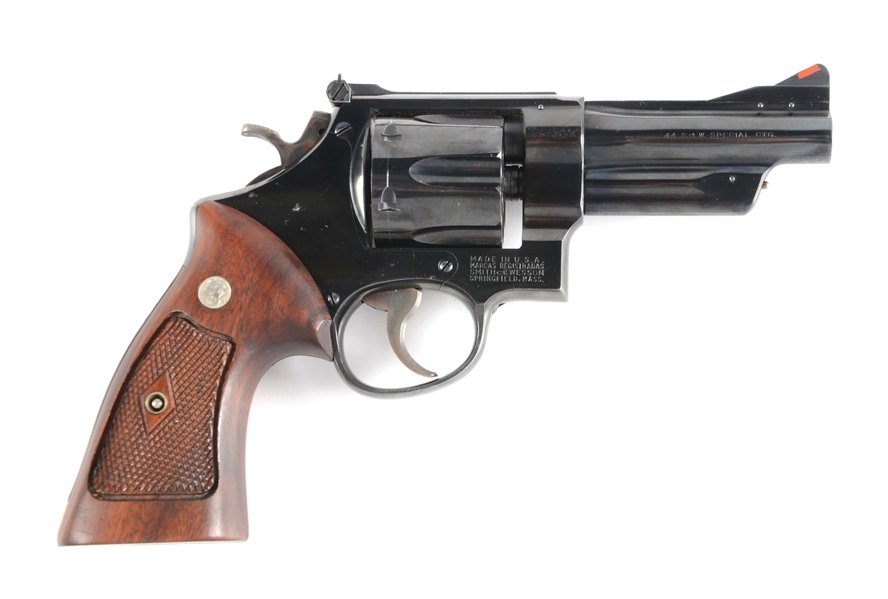 (C) SMITH & WESSON .44 HE 4TH MODEL TARGET DOUBLE ACTION REVOLVER.