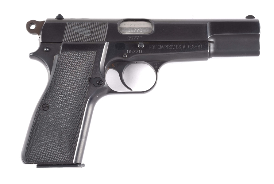 (C) BOXED BUENOS AIRES POLICE DEPARTMENT BELGIAN FN HI-POWER SEMI-AUTOMATIC PISTOL.