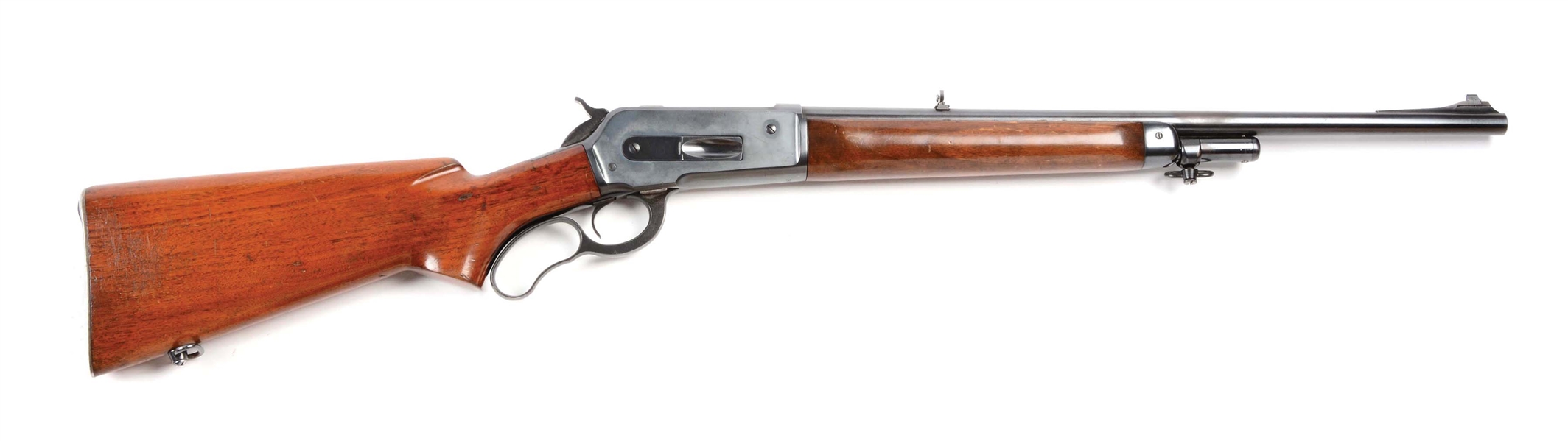 (C) WINCHESTER MODEL 71 SHORT TANG LEVER ACTION CARBINE (1953).