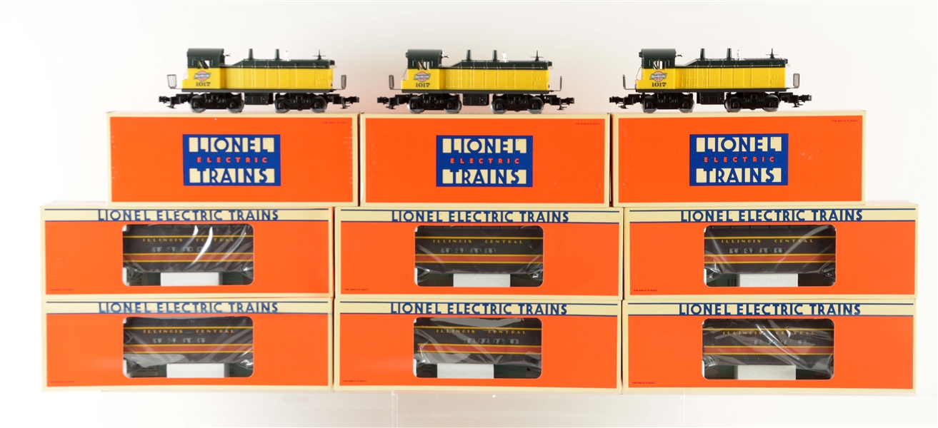 LOT OF 3: LIONEL DIESEL SWITCHERS AND PASSENGER CARS.