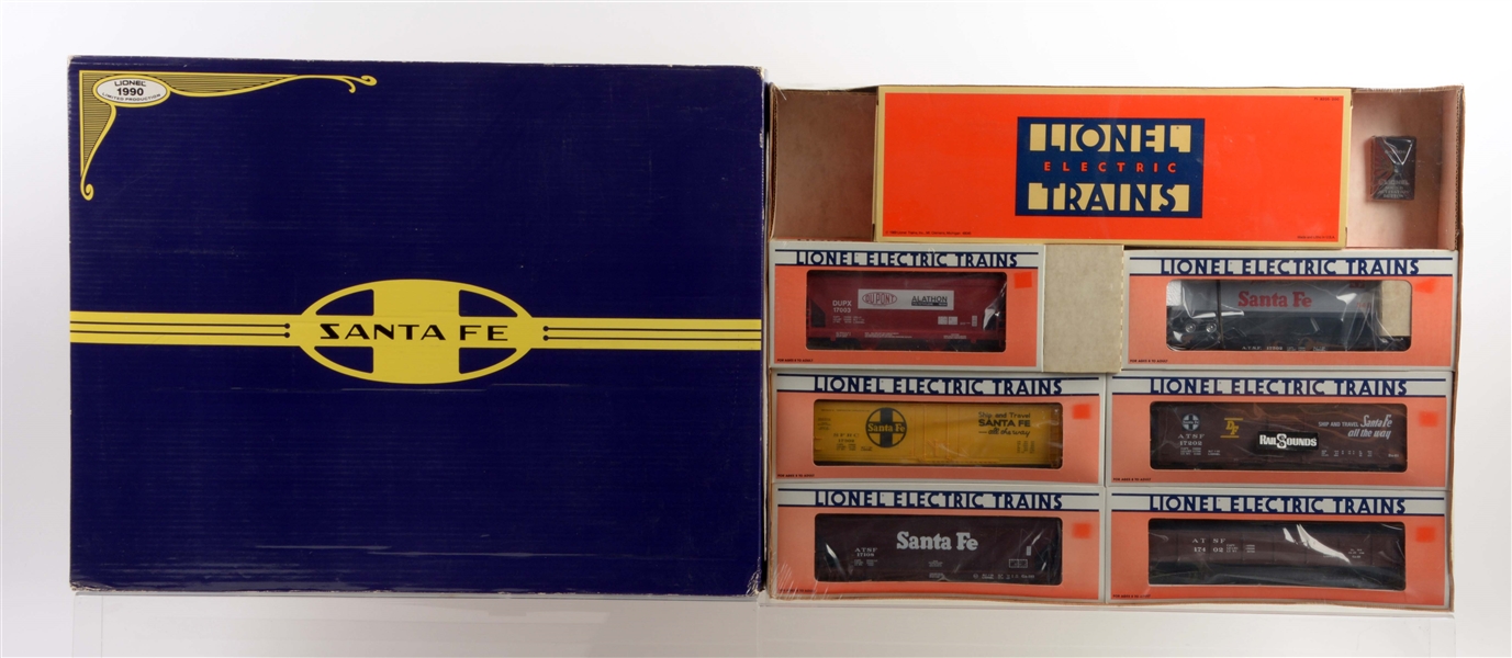 LOT OF 2: LIONEL ANNIVERSARY AND SANTA FE BOXED SETS. 