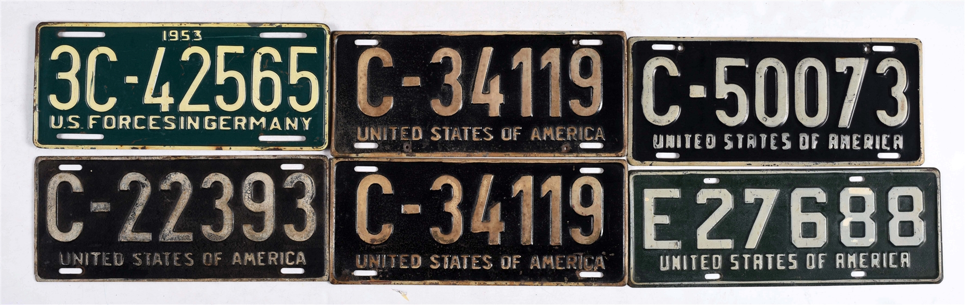 LOT OF 12: U.S. FORCES IN GERMANY LICENSE PLATES.