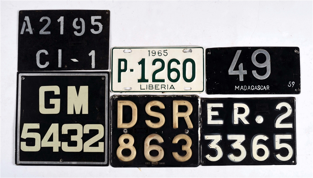 LOT OF 12: AFRICA LICENSE PLATES.