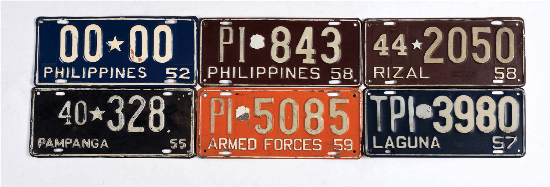 LOT OF 13: PHILLIPINES LICENSE PLATES.