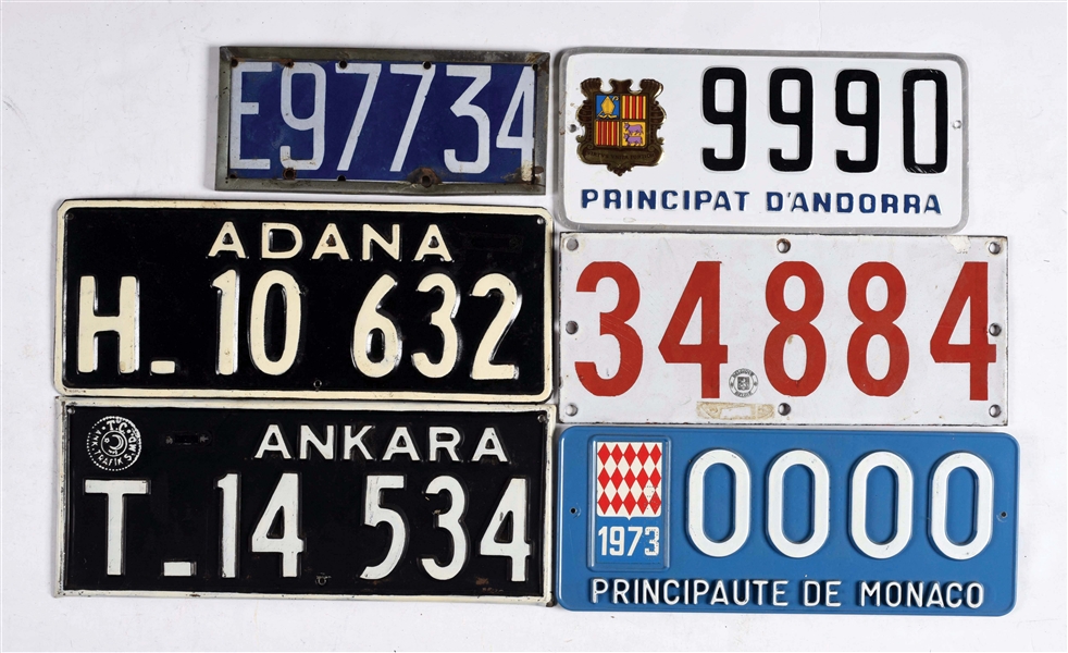 LOT OF 13: MISCELLANEOUS EUROPE LICENSE PLATES.