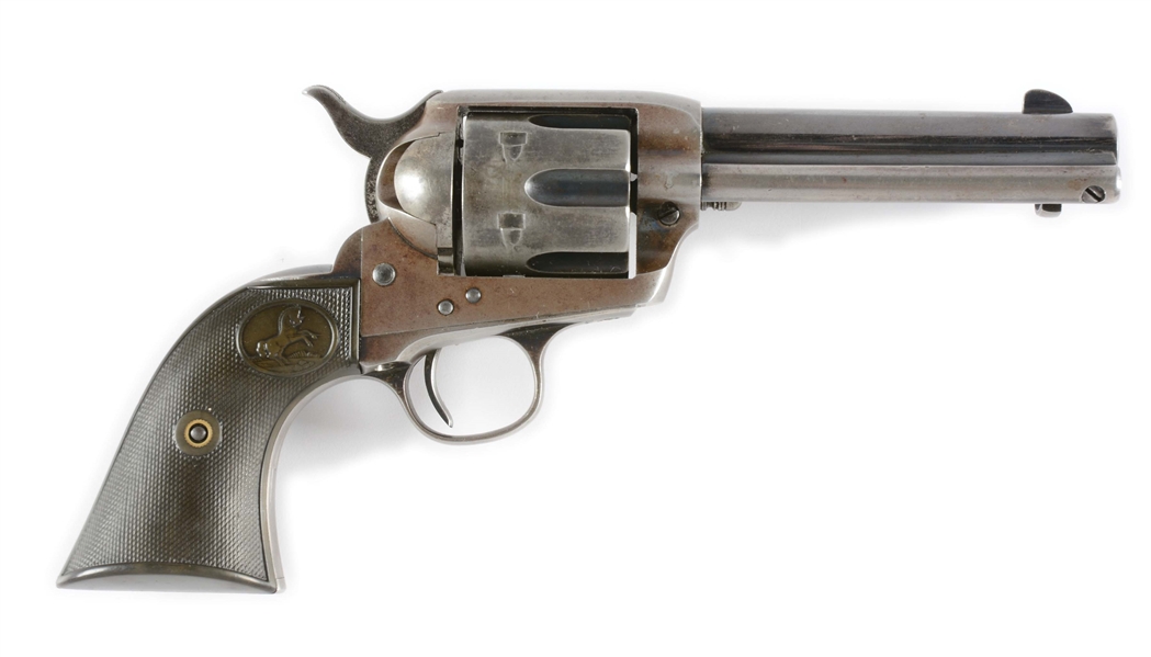 (C) COLT SINGLE ACTION ARMY .32 REVOLVER (1908) AND FACTORY LETTER.
