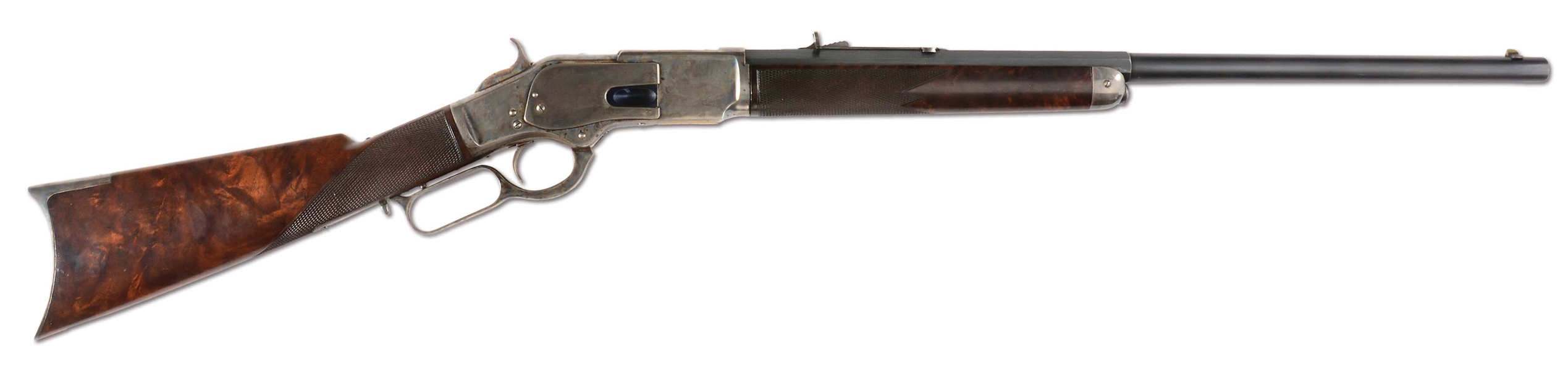 (A) HIGH CONDITION DELUXE WINCHESTER MODEL 1873 1ST MODEL LEVER ACTION RIFLE.