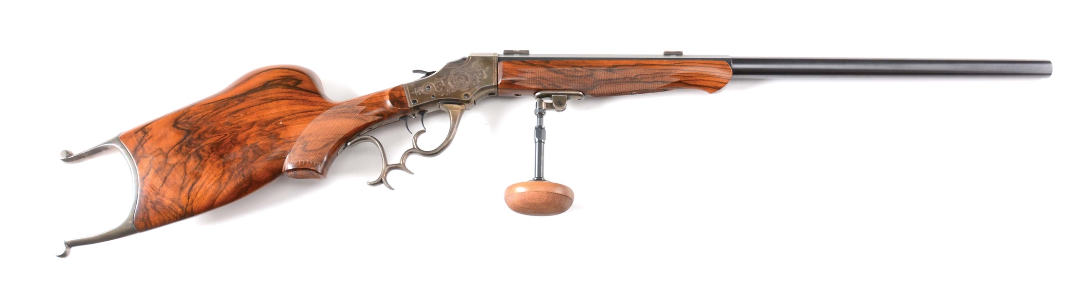 (M) STEVENS CPA REPRODUCTION BY PAUL SHUTTLEWORTH SINGLE SHOT RIFLE.