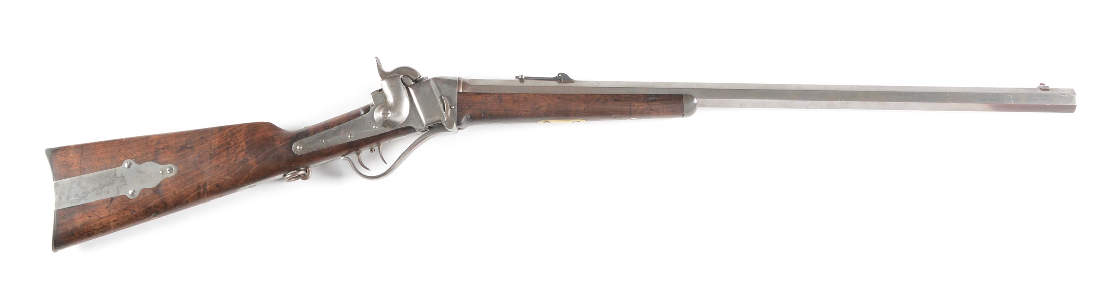 (A) SHARPS MODEL 1853 SINGLE SHOT PERCUSSION RIFLE.