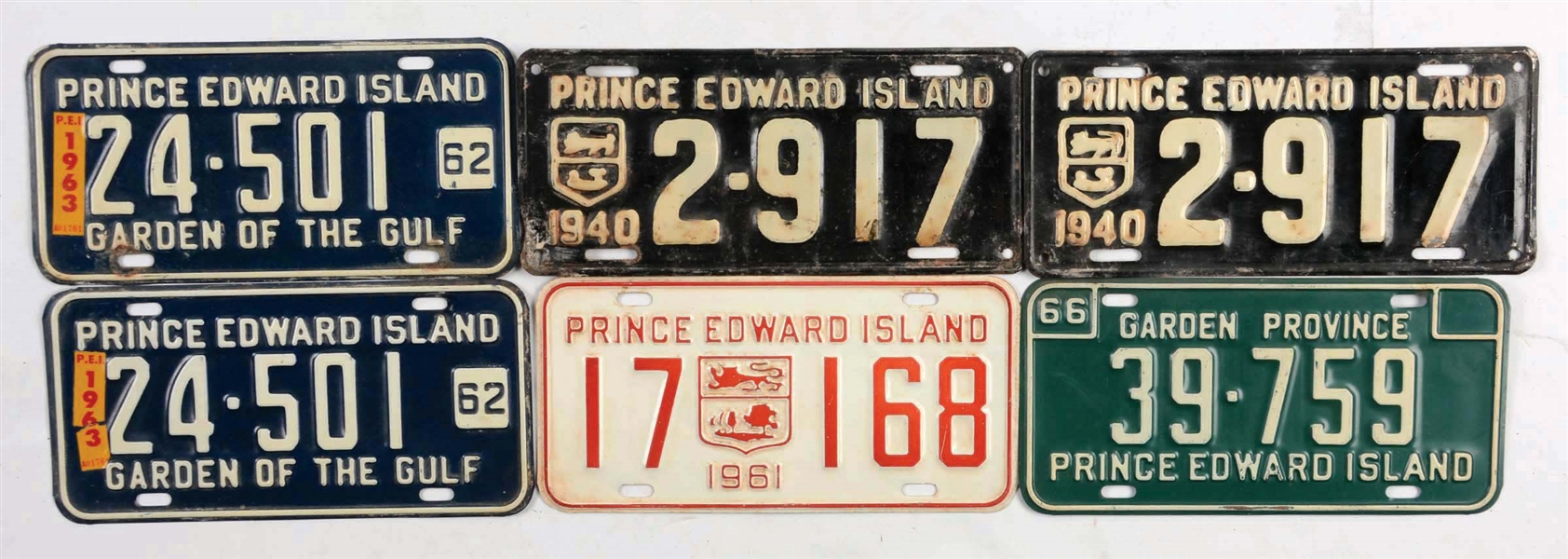 LOT OF 39: PRINCE EDWARD ISLAND LICENSE PLATES.