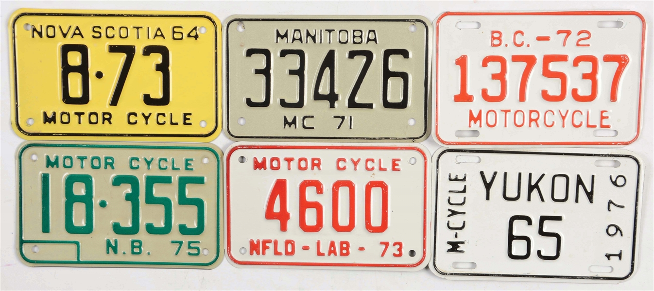 LOT OF 33: CANADA LICENSE PLATES.