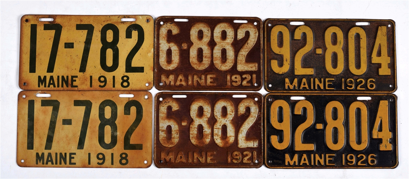 LOT OF 25: MAINE & MARYLAND LICENSE PLATES.