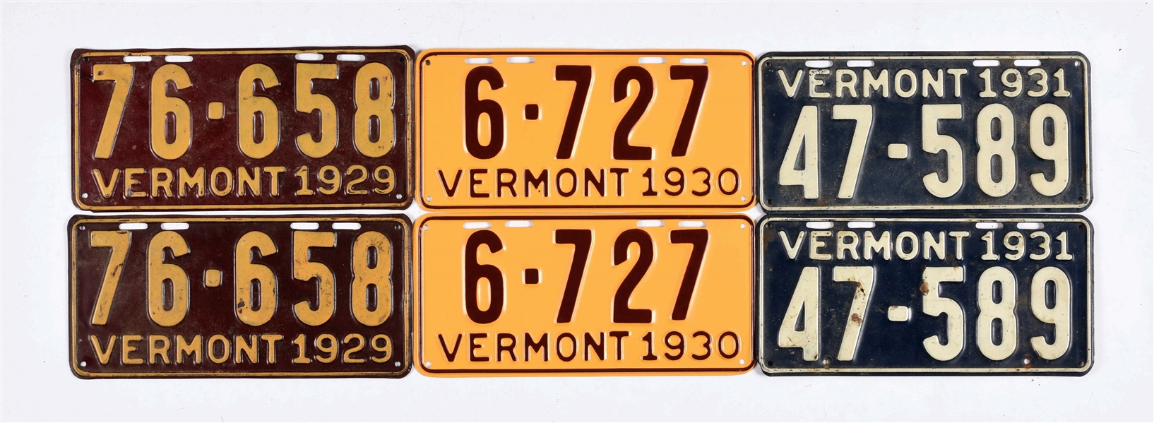 LOT OF 43: VERMONT LICENSE PLATES, 1925-1963.